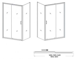 Душевой уголок Orange E23-16080TCR без поддона 160х80, стекло прозрачное